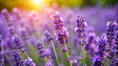 Close-up of a blooming lavender flower in a garden setting with a background  lavender  flora  blossom  bloom  petal  nature