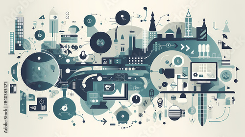 Internet of things iot and networking vector image Paper cut style