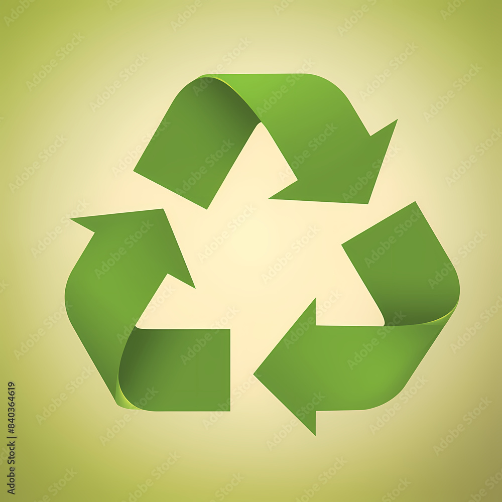 Obraz premium Recycling symbol in paper art vector image