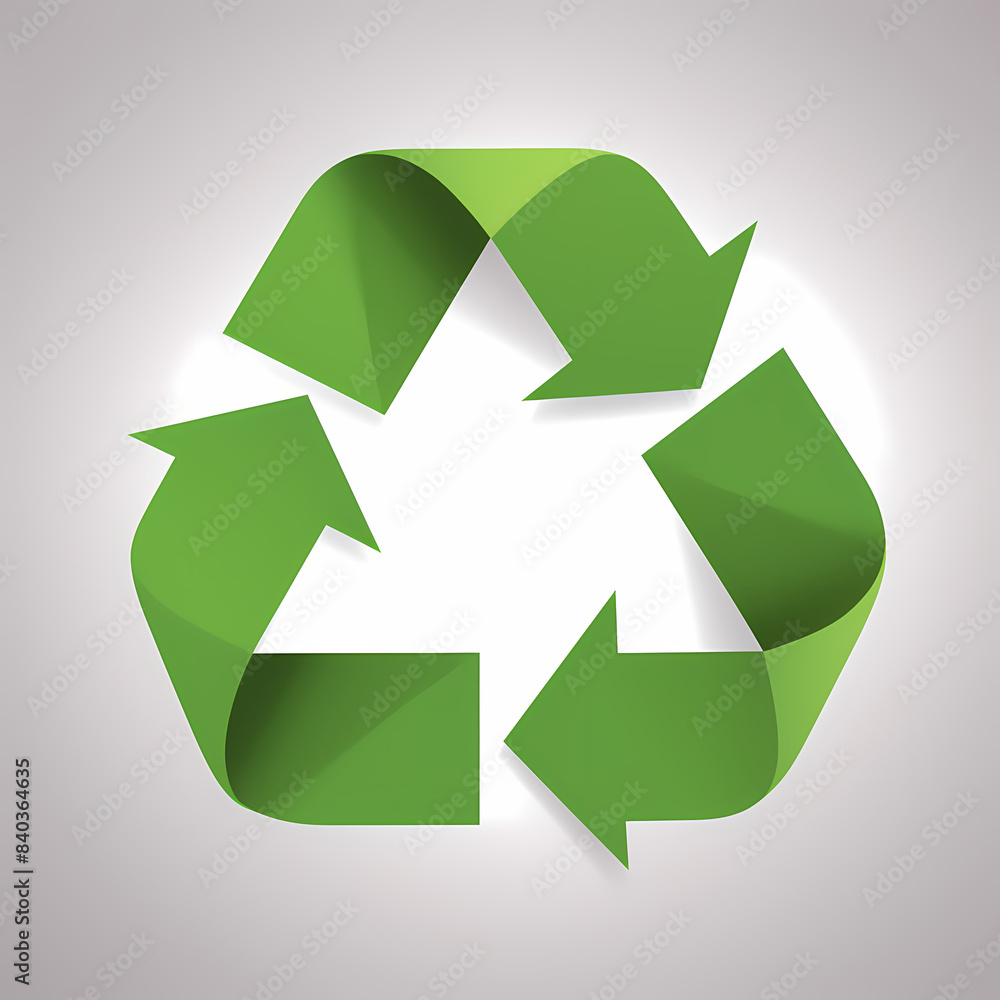 Fototapeta premium Recycling symbol in paper art vector image