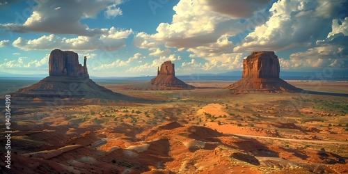 Arizona desert road trip background with a Western vibe and graphic art. Concept Arizona Desert, Road Trip, Western Vibe, Graphic Art, Background