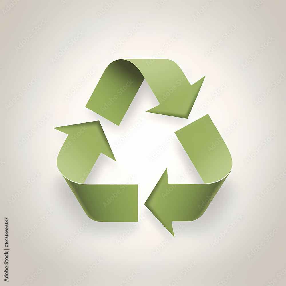 Obraz premium Recycling symbol in paper art vector image