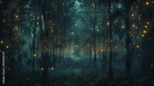 Flickering lights appear between the trees like the ethereal forms of the ancestors guiding lost souls through the grove