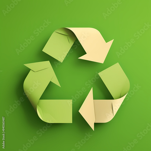 Recycling symbol in paper art vector image