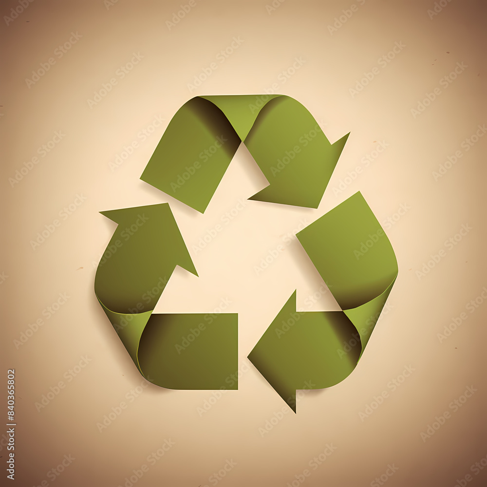Recycling symbol in paper art vector image Recycling symbol in paper art vector image