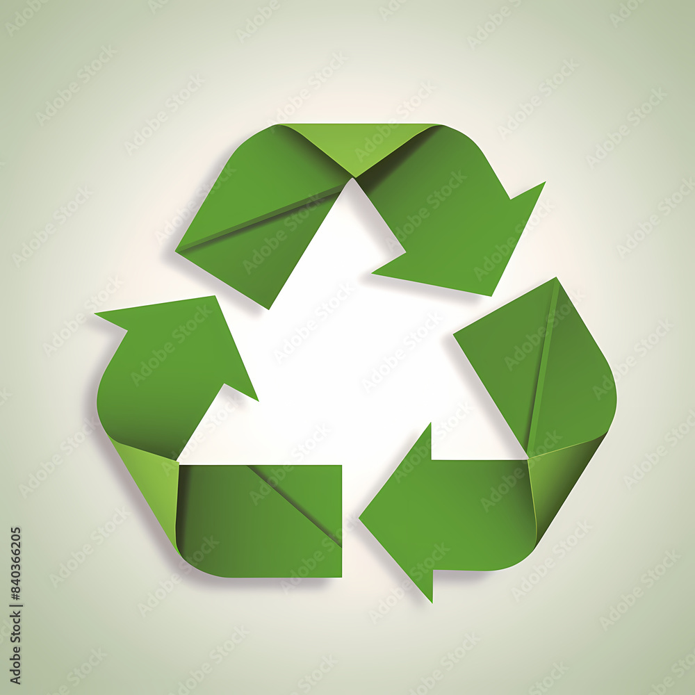 Recycling symbol in paper art vector image Recycling symbol in paper art vector image