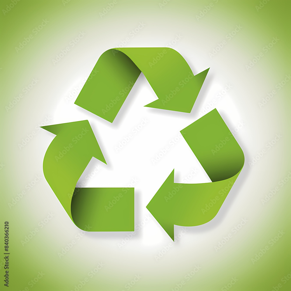 Fototapeta premium Recycling symbol in paper art vector image