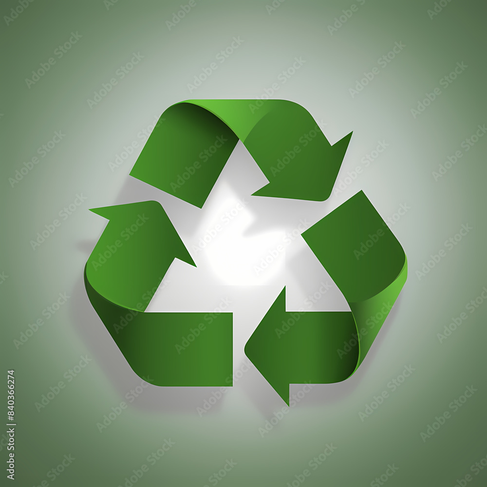 Fototapeta premium Recycling symbol in paper art vector image