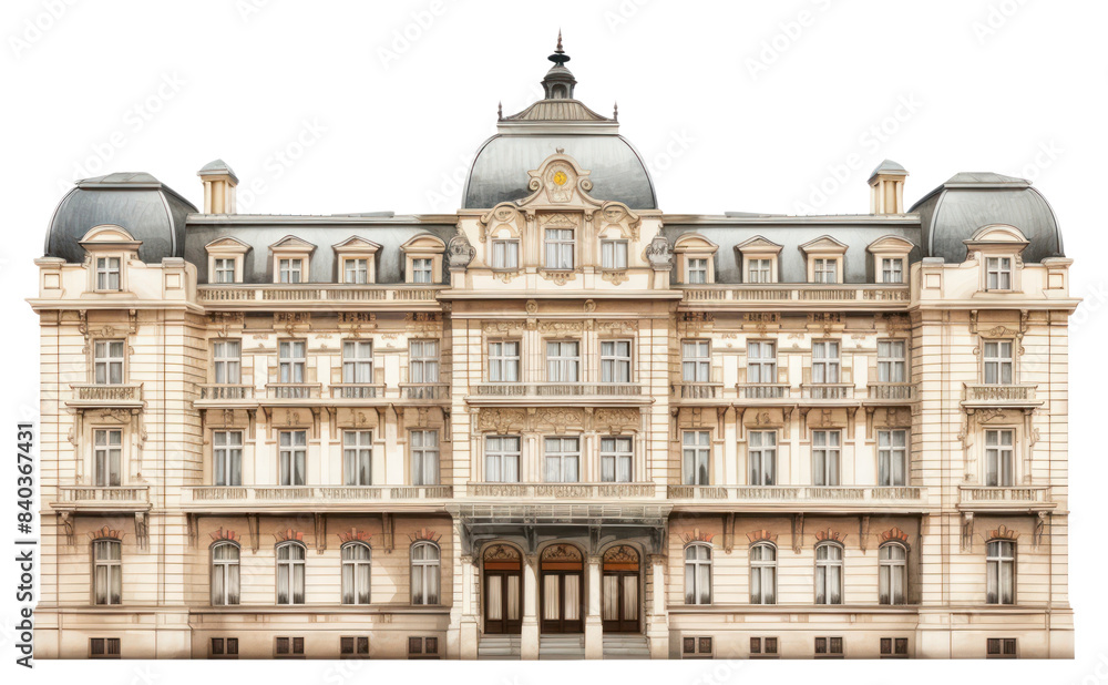 Fototapeta premium PNG Classic European hotel architecture building mansion.