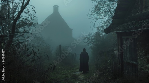 The eerie presence of a spectral figure could be felt by anyone who dared to step foot in the deserted village sending shivers down their spine photo