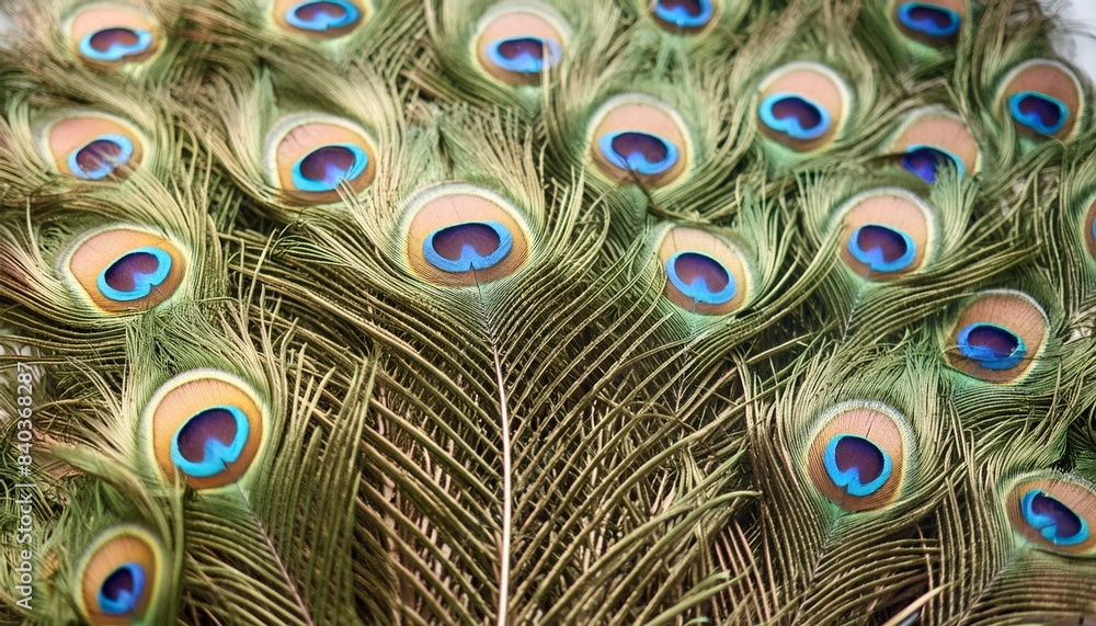 Obraz premium Close-Up of Vibrant Peacock Feathers: A Beautiful and Decorative Design