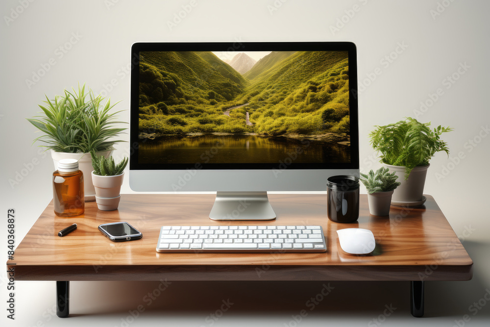 Computer - Electronic device for work and communication.isolated white background Computer - Electronic device for work and communication.isolated white background