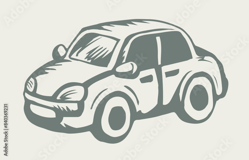 Toy Car. Vector drawing icon