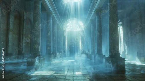Bright wisps of iridescent light floated through the temple weaving between pillars and arches in a mesmerizing dance that evoked a sense of divine presence