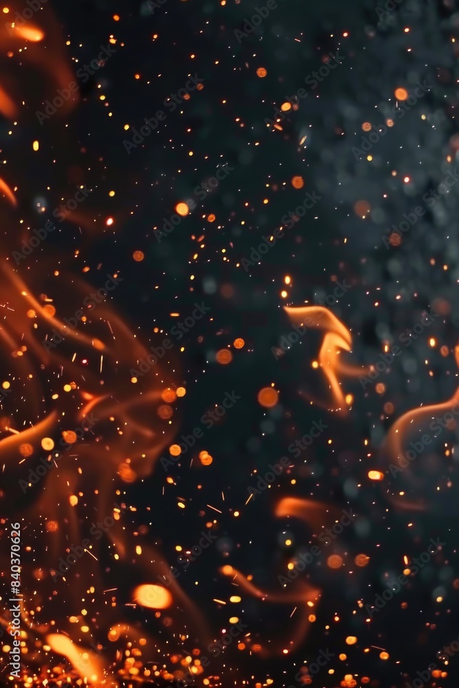 A close-up shot of burning flames on a black background, great for representing passion, energy, or danger A close-up shot of burning flames on a black background, great for representing passion, energy, or danger