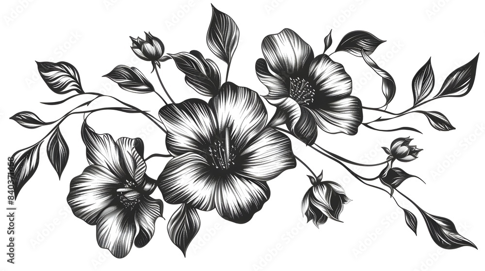 black and white flower black and white flower