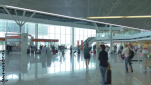 Wallpaper Mural Defocused Scene of Travelers at the Airport in 4k Torontodigital.ca