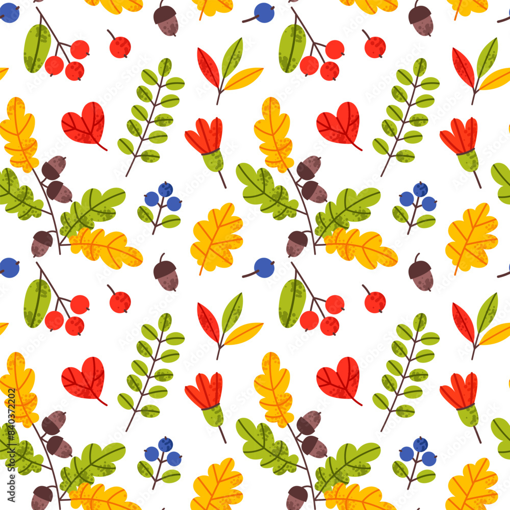 Seamless autumn cute pattern on white background Seamless autumn cute pattern on white background