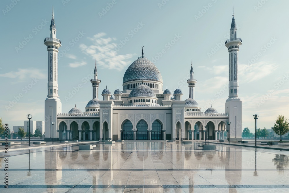 Fototapeta premium A large white building with a prominent dome