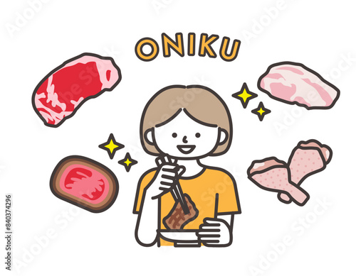 お肉を食べて健康的になる女の子