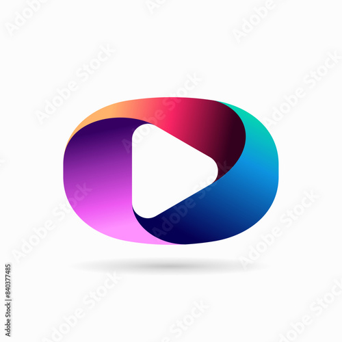 colorful media play logo template, media play logo, video logo