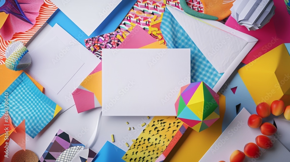 Obraz premium Masterful Kite Maker's Workshop Vibrant Fabric Designs and Finished Creations Business Cards Ready for Success
