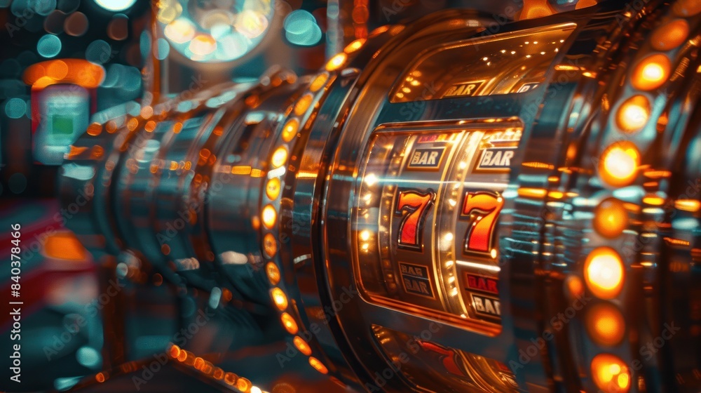 A slot machine close up. A slot machine close up.