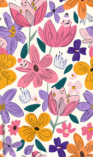 Seamless pattern of flower.