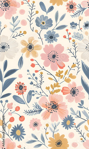 Seamless pattern of flower.