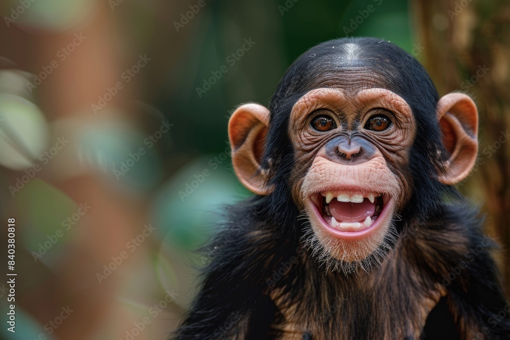 A close-up shot of a monkey with its mouth open, suitable for use in educational or scientific contexts A close-up shot of a monkey with its mouth open, suitable for use in educational or scientific contexts