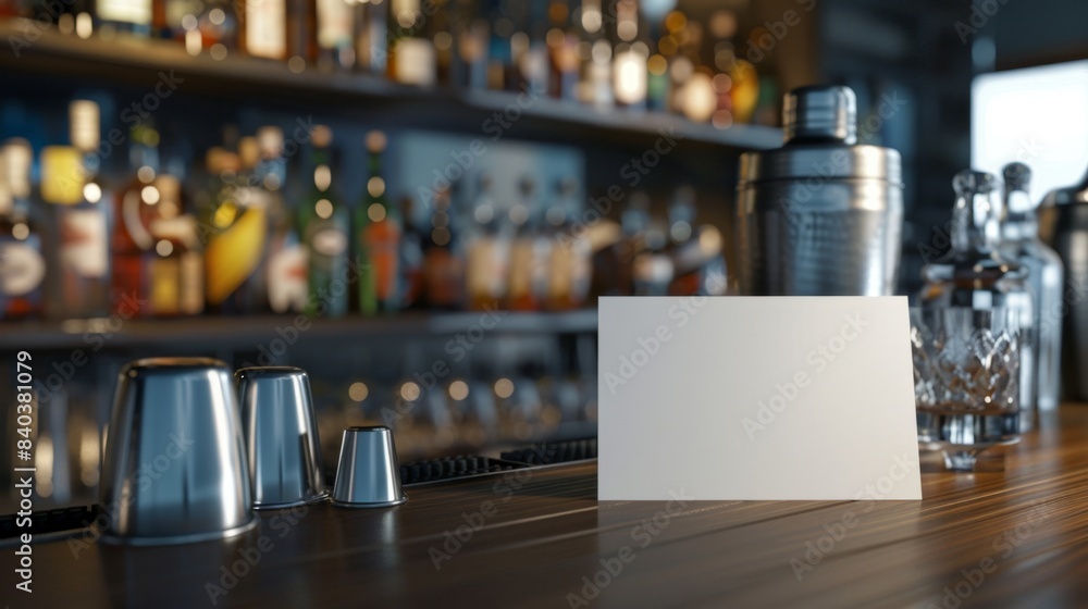 Crafting Cocktails Stylish Mixologist Bar with Business Cards Ingredients and Glassware Crafting Cocktails Stylish Mixologist Bar with Business Cards Ingredients and Glassware