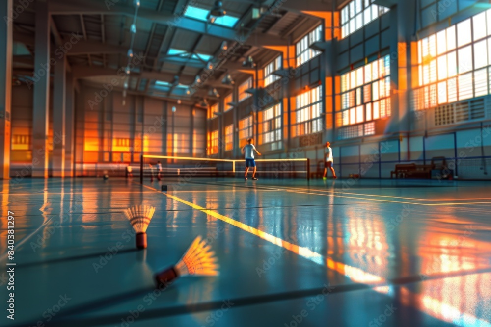 Two people playing a game of tennis, focusing on their serve and return Two people playing a game of tennis, focusing on their serve and return