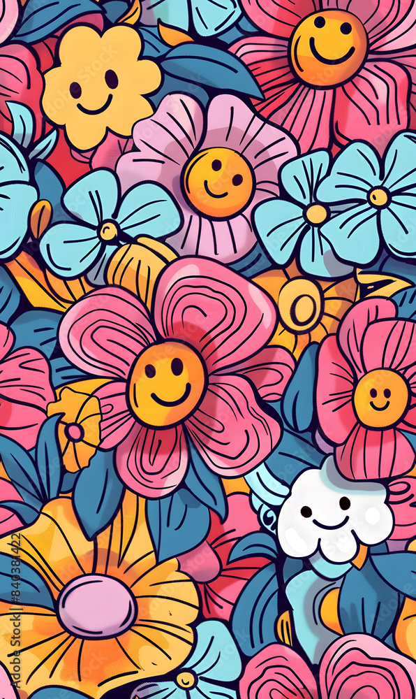 Fototapeta premium Seamless pattern of flower.