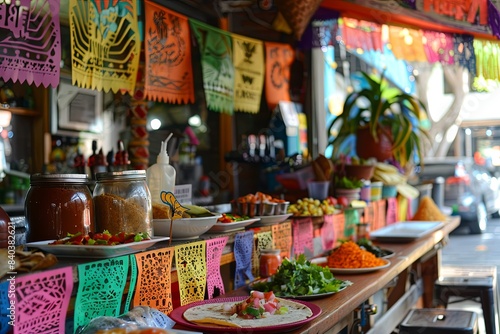 A charming traditional Mexican taco stand, where handmade corn tortillas are the star. © Mari