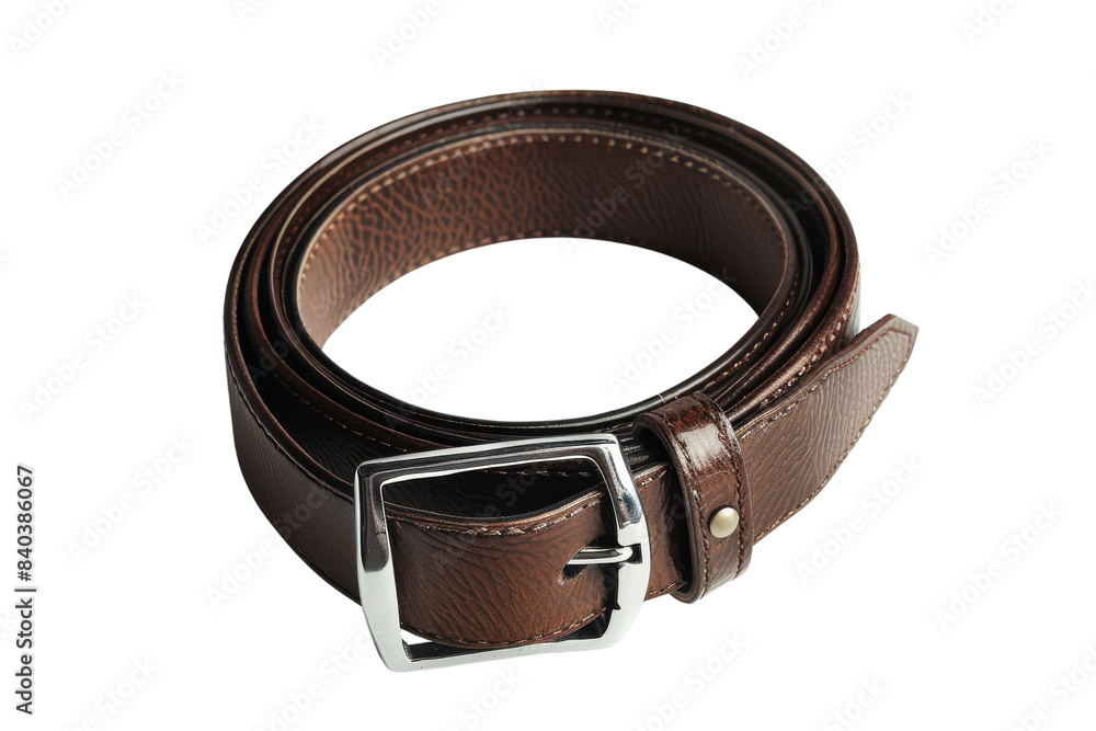 Brown Leather Belt with Silver Buckle Brown Leather Belt with Silver Buckle