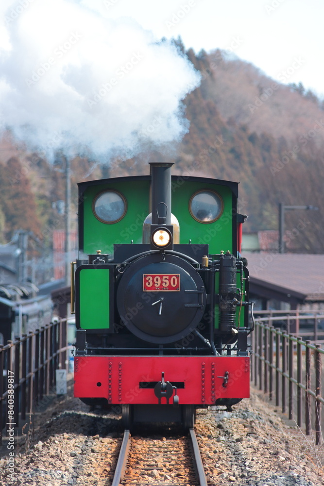 Obraz premium 群馬県碓氷峠鉄道文化むらを走る園内鉄道「アプトくん」_2023/2/25撮影