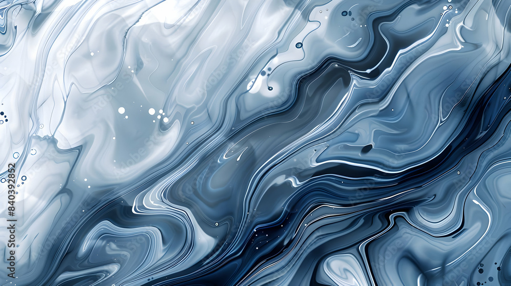 Fototapeta premium Marble rock texture blue ink pattern liquid swirl paint white dark that is Illustration background for do ceramic counter tile silver gray that is abstract waves skin wall luxuriou