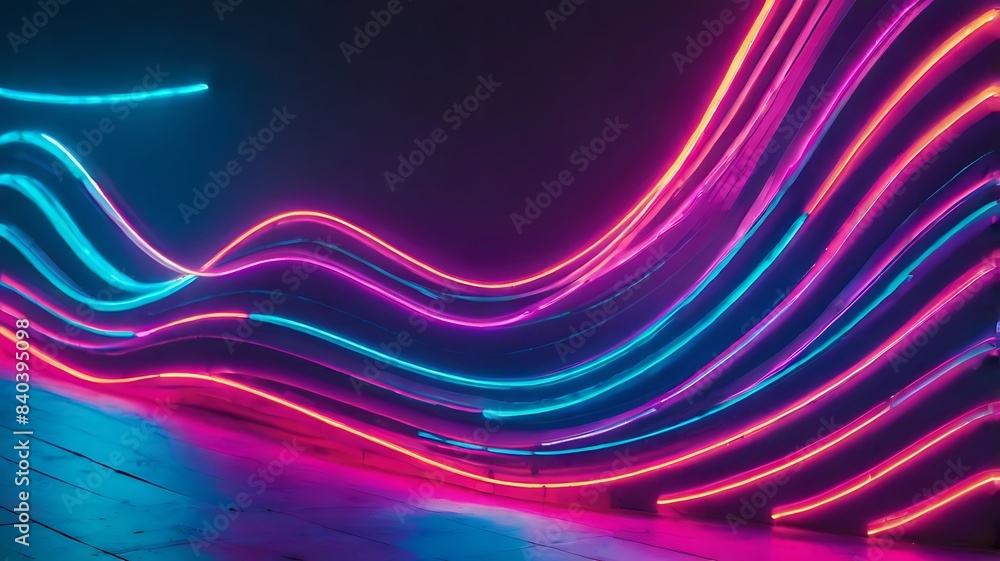 Neon Waves abstract background in pink, purple, blue and red Neon Waves abstract background in pink, purple, blue and red