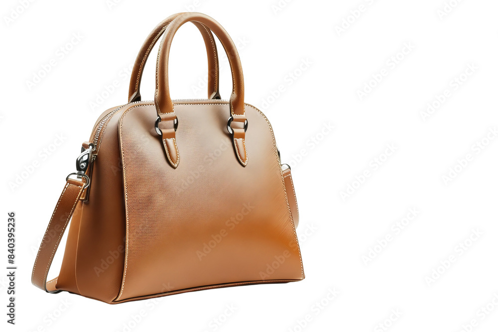 Brown Leather Handbag with Top Handle and Shoulder Strap Brown Leather Handbag with Top Handle and Shoulder Strap