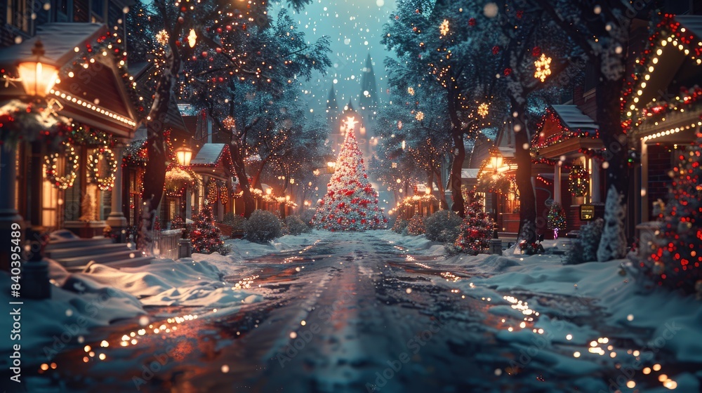 Christmas village with beautiful Christmas decoration. Christmas village with beautiful Christmas decoration.
