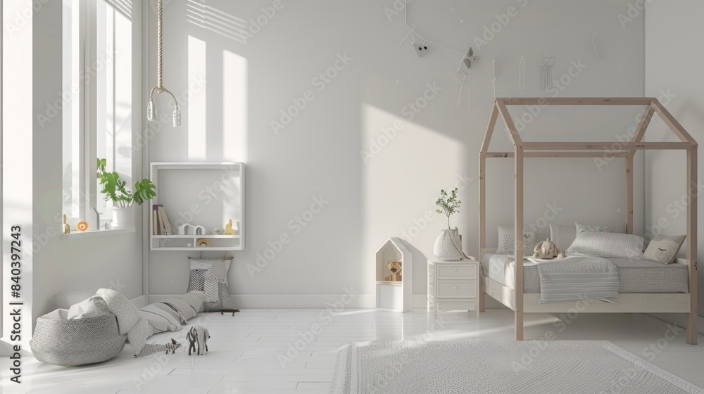 Dream Room Design: A Child's Bedroom Mockup on White
Dream Room Design: A Child's Bedroom Mockup on White
