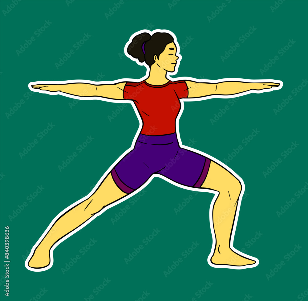 Sticker Illustration of a Woman Doing Yoga Sticker Illustration of a Woman Doing Yoga