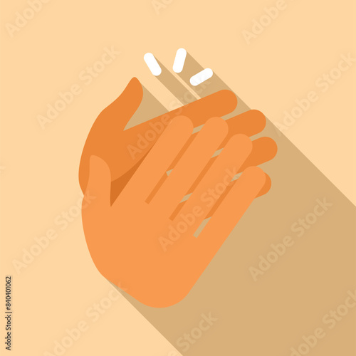 Clapping hands showing approval and appreciation in a flat design illustration vector symbol isolated on a background