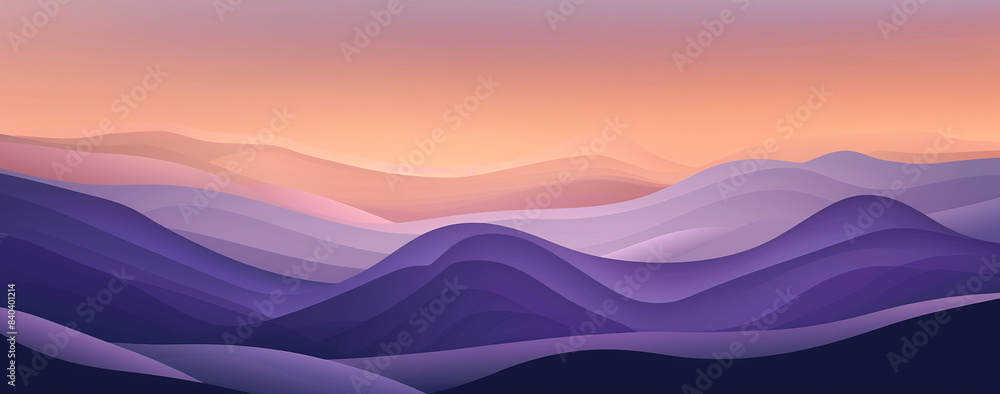 Lavender and Peach Gradient Background with Waves in Minimalist Design Lavender and Peach Gradient Background with Waves in Minimalist Design
