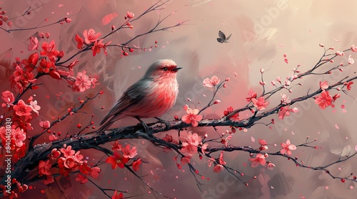 animated painting style banner wallpaper blossom imagination.stock illustration photo