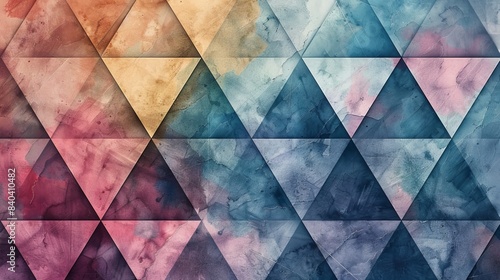 watercolor Colorful geometric shapes with a watercolor texture.