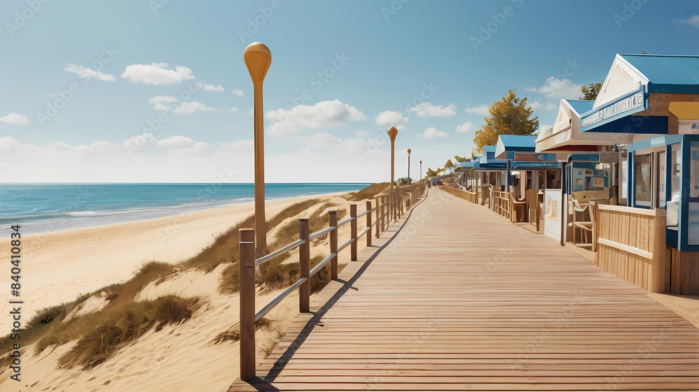 Naklejka premium A secluded beach with golden sand and clear blue waters