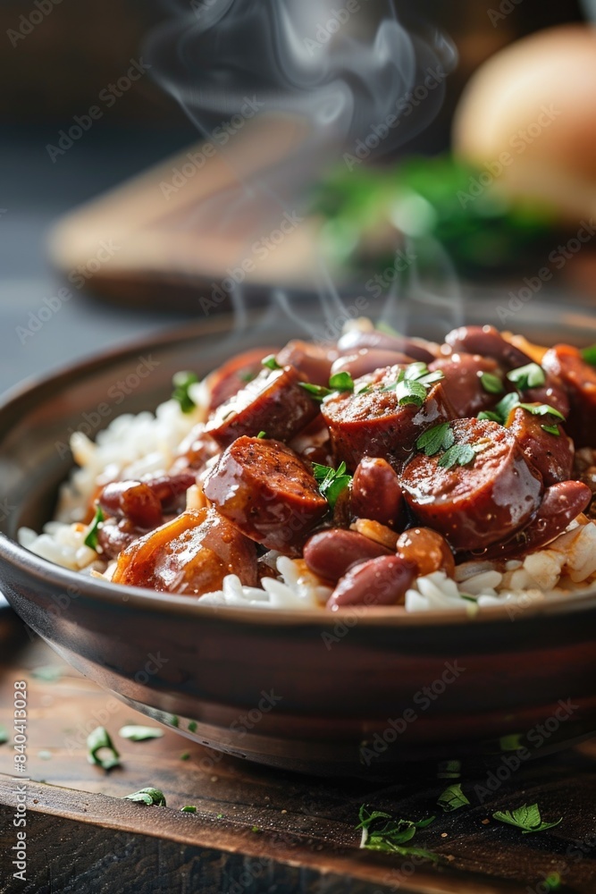 A bowl filled with rice, meat, and savory sauce A bowl filled with rice, meat, and savory sauce