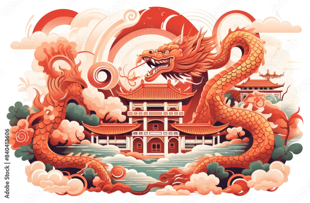 custom made wallpaper toronto digitalPNG Dragon representation spirituality architecture.