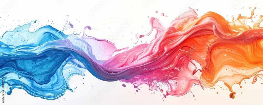 Vivid abstract art of colorful paint splashes blending, creating a dynamic and energetic composition with vibrant hues of blue, pink, and orange. Vivid abstract art of colorful paint splashes blending, creating a dynamic and energetic composition with vibrant hues of blue, pink, and orange.